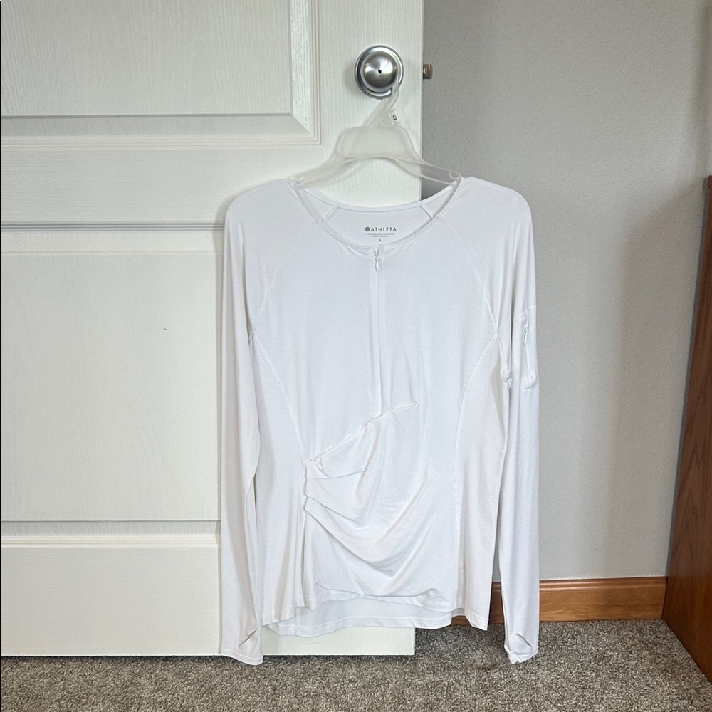 Athleta Soft White Long Sleeve Tee